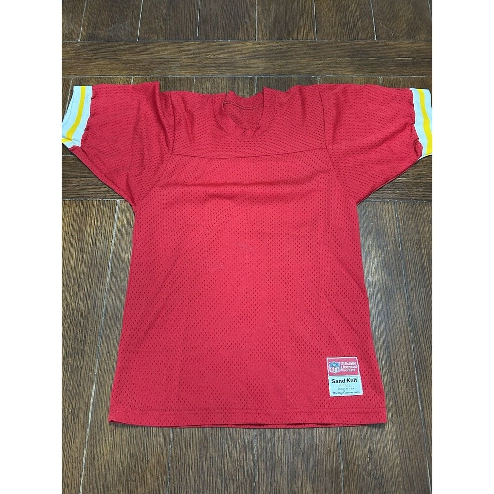 Vintage Kansas City Chiefs Sand Knit Blank Jersey NFL VTG 70s Mens Small